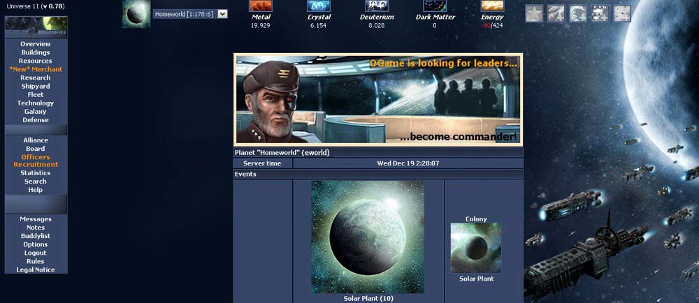 Ogame Playcomet Browser Game Features New Browser Games